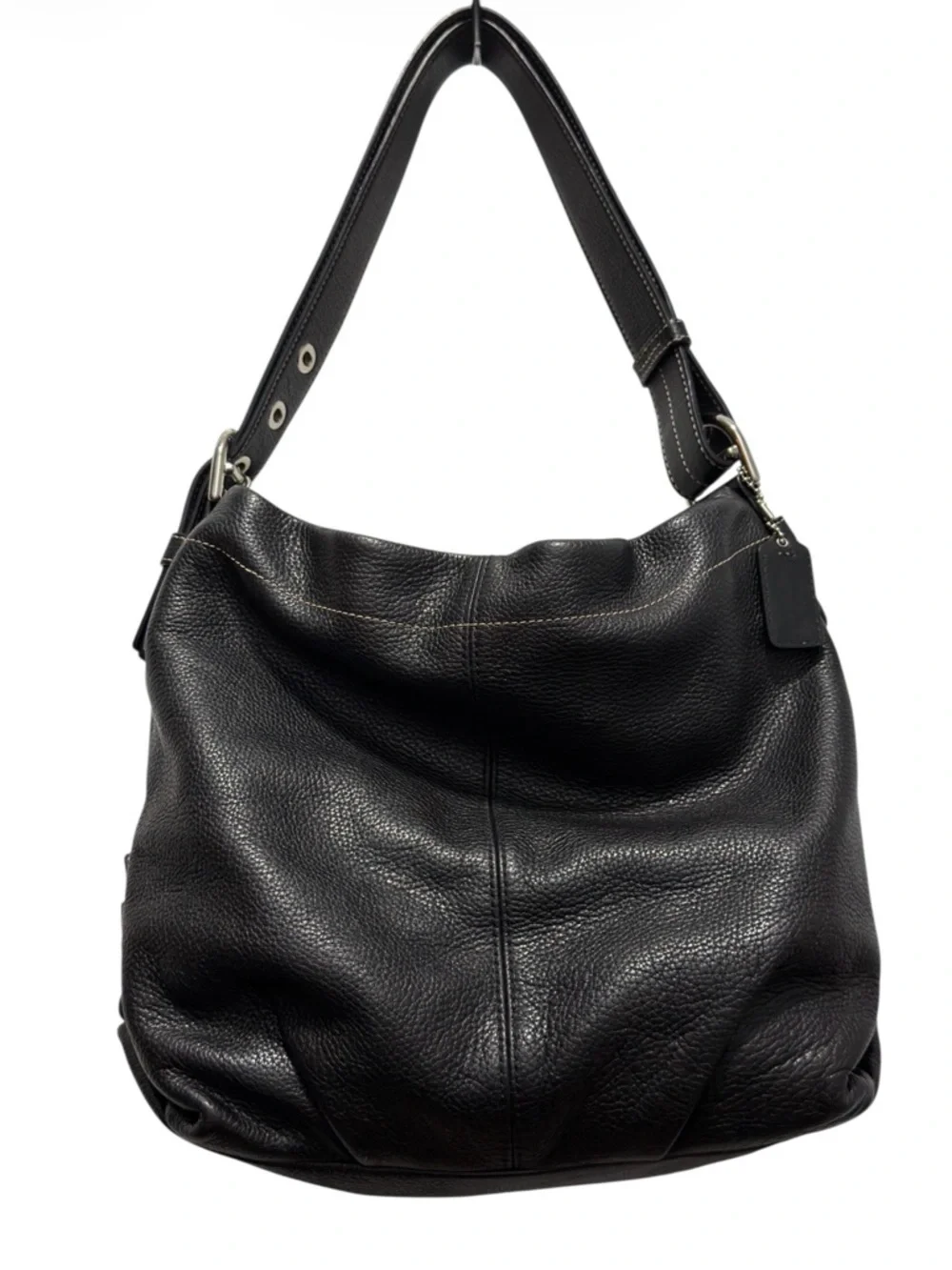 Coach Black Leather Hobo shoulder body bag F15064